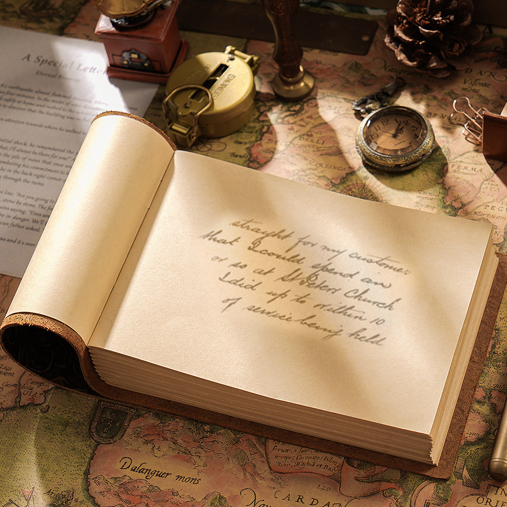 Handmade Sketchbook Cowhide Notebook Retro Leather Notebook Creative Notebook Gift - Image 5