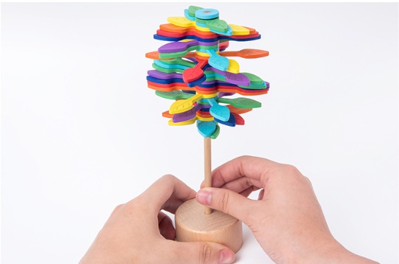 Solid Wooden Rotating Lollipop Fischer Series Creative Ornaments Decompression Toys Decompression Artifact - Image 3