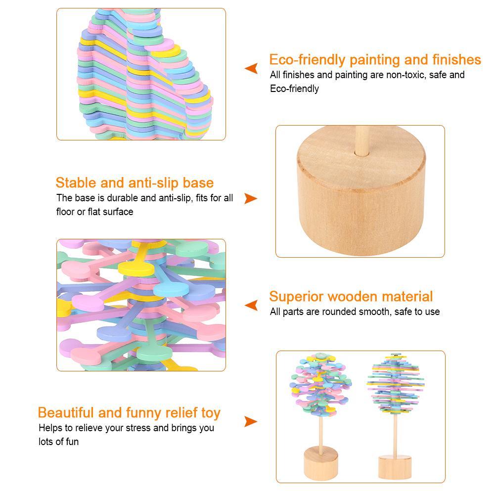 Solid Wooden Rotating Lollipop Fischer Series Creative Ornaments Decompression Toys Decompression Artifact - Image 5