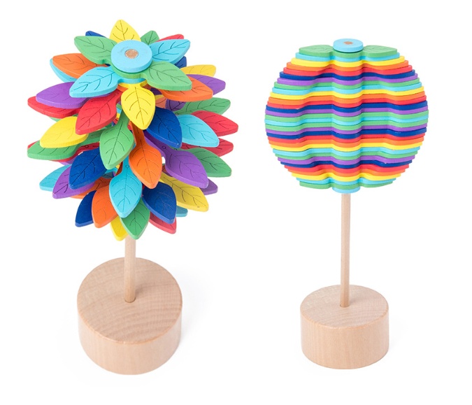 Solid Wooden Rotating Lollipop Fischer Series Creative Ornaments Decompression Toys Decompression Artifact - Image 2