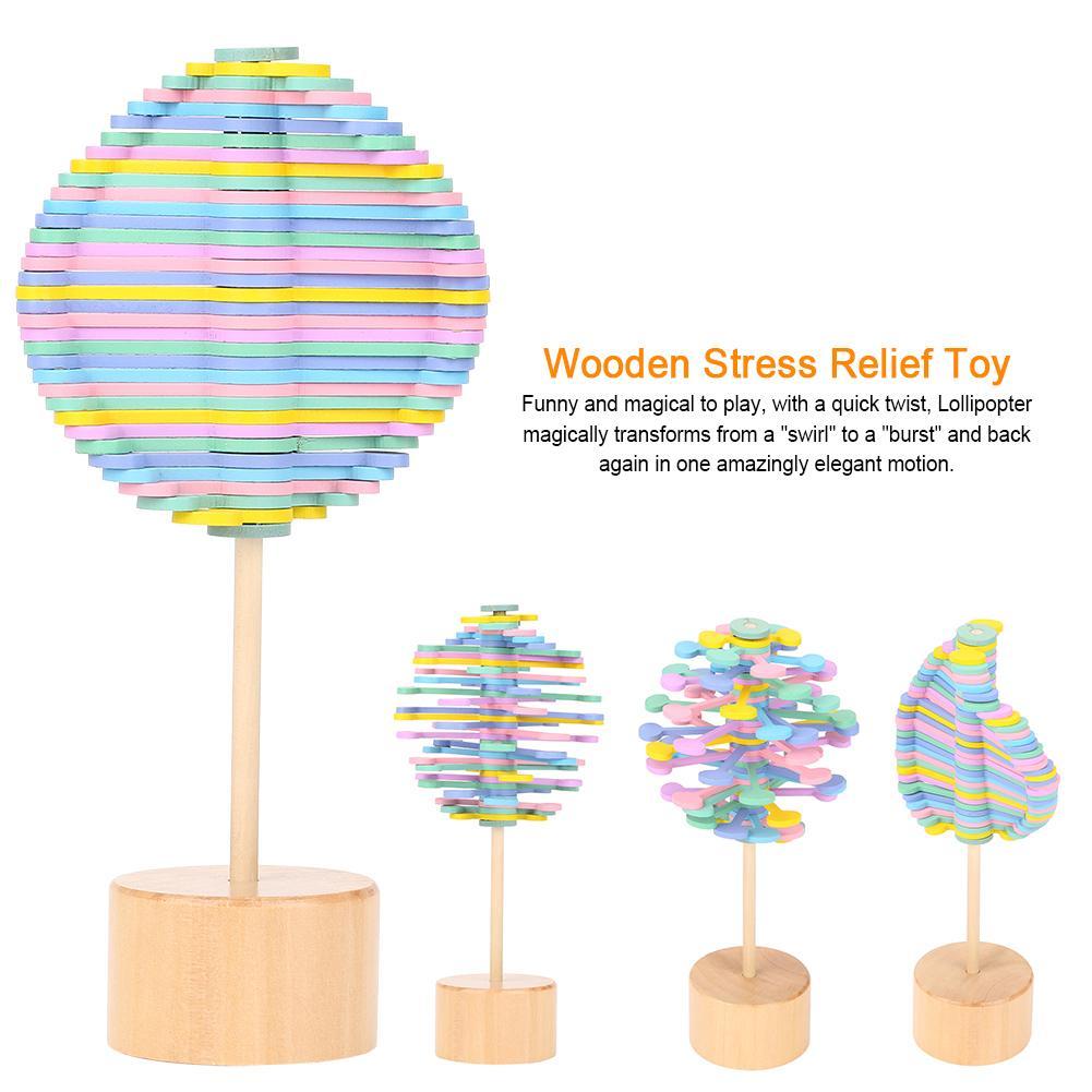 Solid Wooden Rotating Lollipop Fischer Series Creative Ornaments Decompression Toys Decompression Artifact